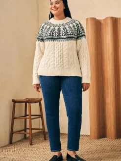 Sweaters^Faherty Brand Native Knitter Frost Fair Isle Crew - White Sheep Camp