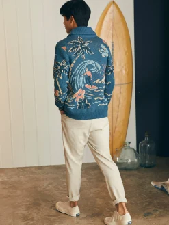 Sweaters^Faherty Brand Offshore Swell Cardigan - Aqua Sea