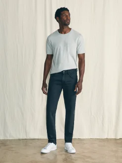 Pants^Faherty Brand Organic Cotton Slim Straight Denim (32" Inseam) - Black Smoke Wash