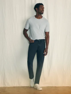 Pants^Faherty Brand Organic Cotton Slim Straight Denim (32" Inseam) - Black Smoke Wash
