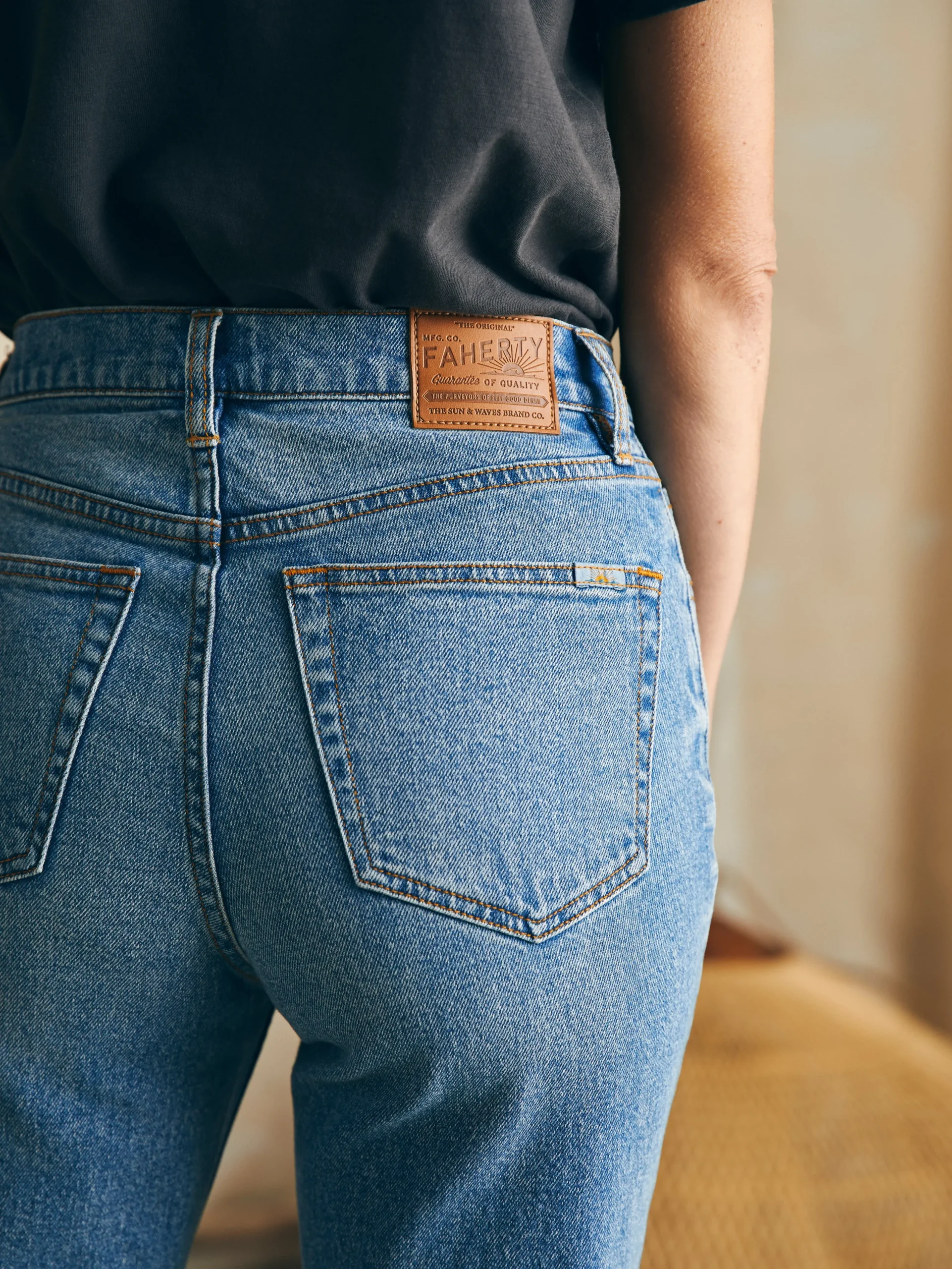 Pants|Jeans^Faherty Brand Organic Cotton Slim Straight Ankle Denim - Lakewood Wash