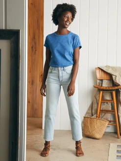 Pants|Jeans^Faherty Brand Organic Cotton Slim Straight Ankle Denim - Cloudbreak Wash