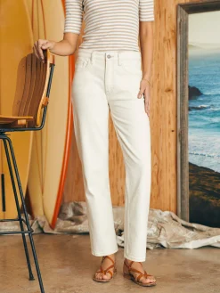 Pants|Jeans^Faherty Brand Organic Cotton Slim Straight Ankle Denim - White Dune Wash