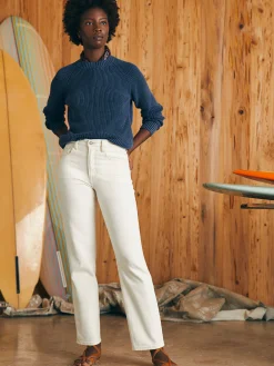Pants|Jeans^Faherty Brand Organic Cotton Slim Straight Denim - White Dune Wash