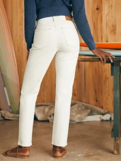 Pants|Jeans^Faherty Brand Organic Cotton Slim Straight Denim - White Dune Wash