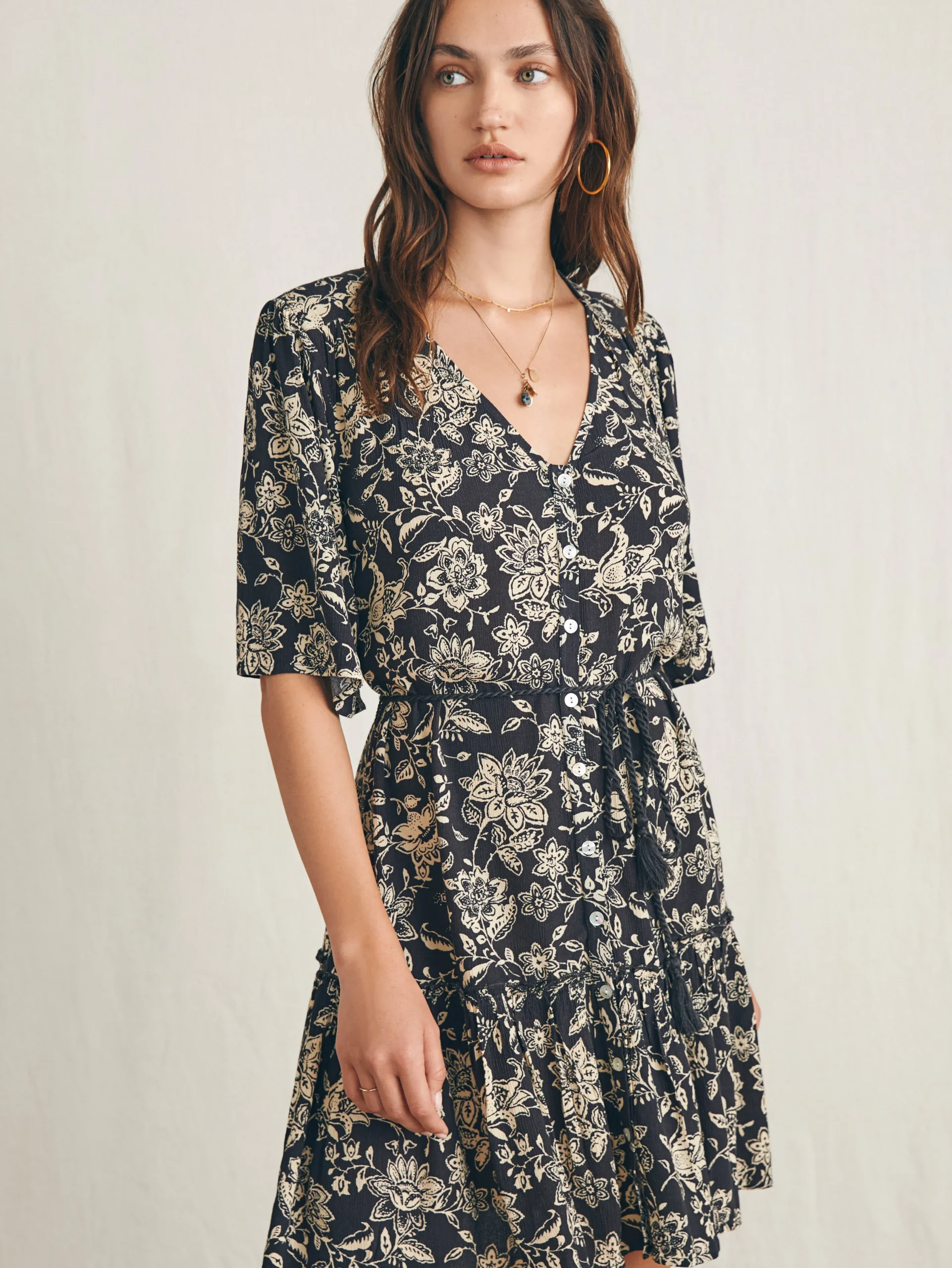 Dresses^Faherty Brand Orinda Mini Dress - Charcoal Chiyoda Floral