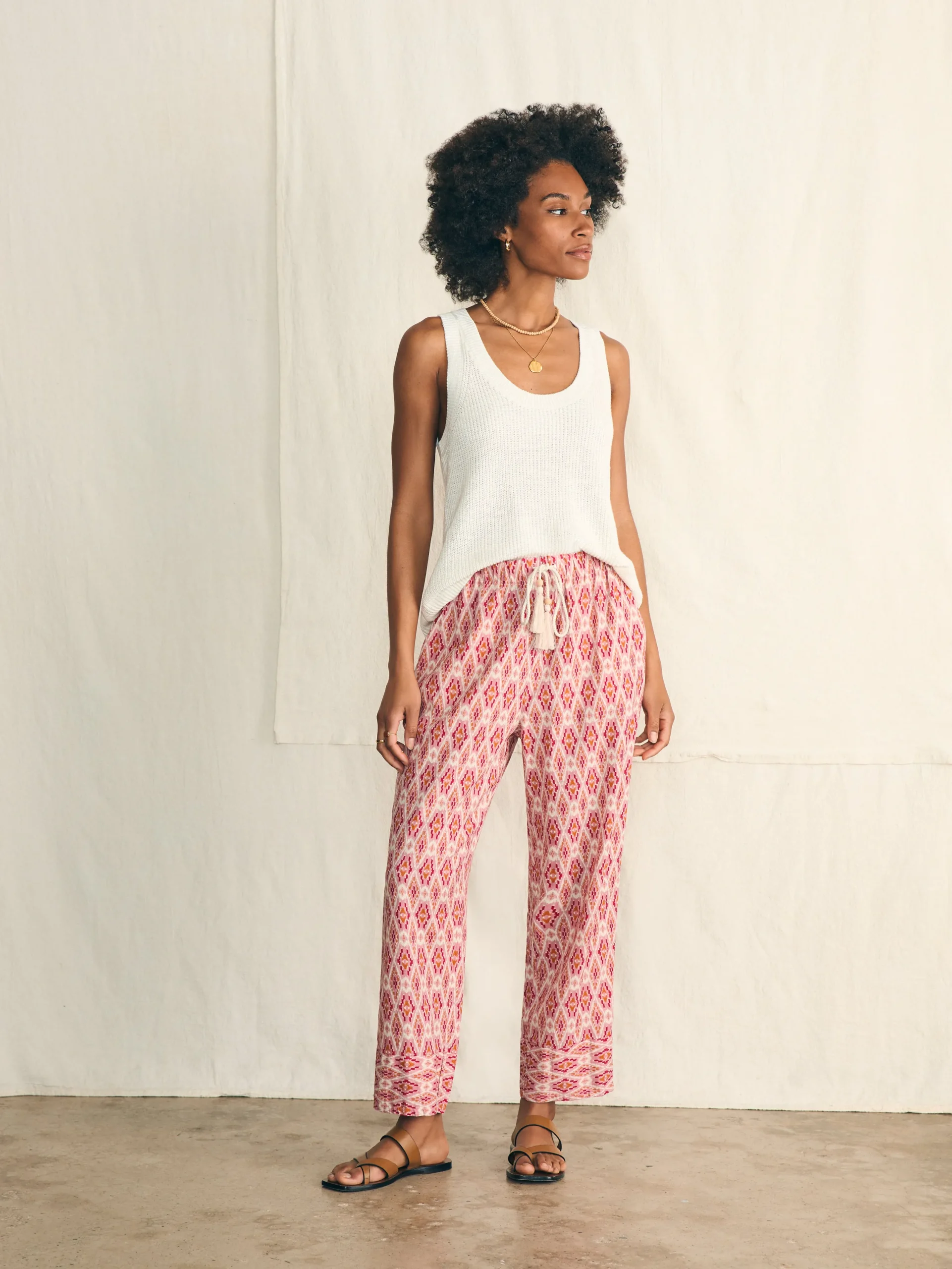 Pants^Faherty Brand Pacific Beach Linen Pant - Clara Ikat
