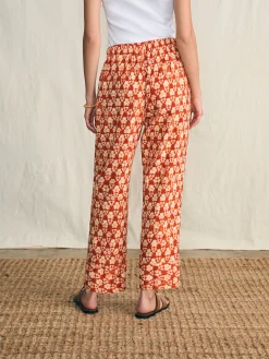 Pants^Faherty Brand Pacific Beach Linen Pant - Spiced Shibori Print