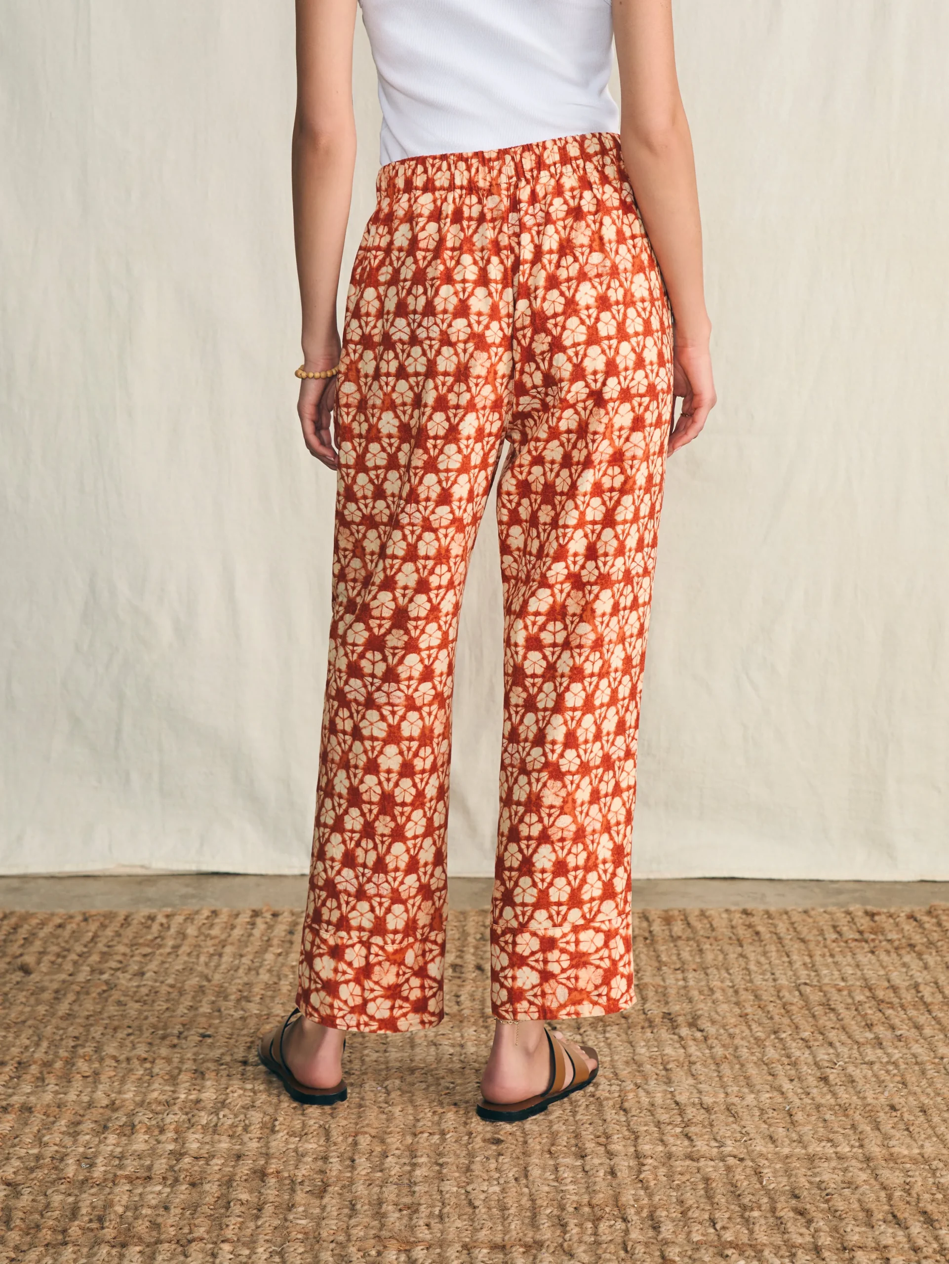 Pants^Faherty Brand Pacific Beach Linen Pant - Spiced Shibori Print