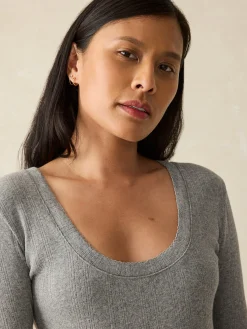 T-Shirts^Faherty Brand Pacific Pointelle Scoop Neck - Stonehill Heather