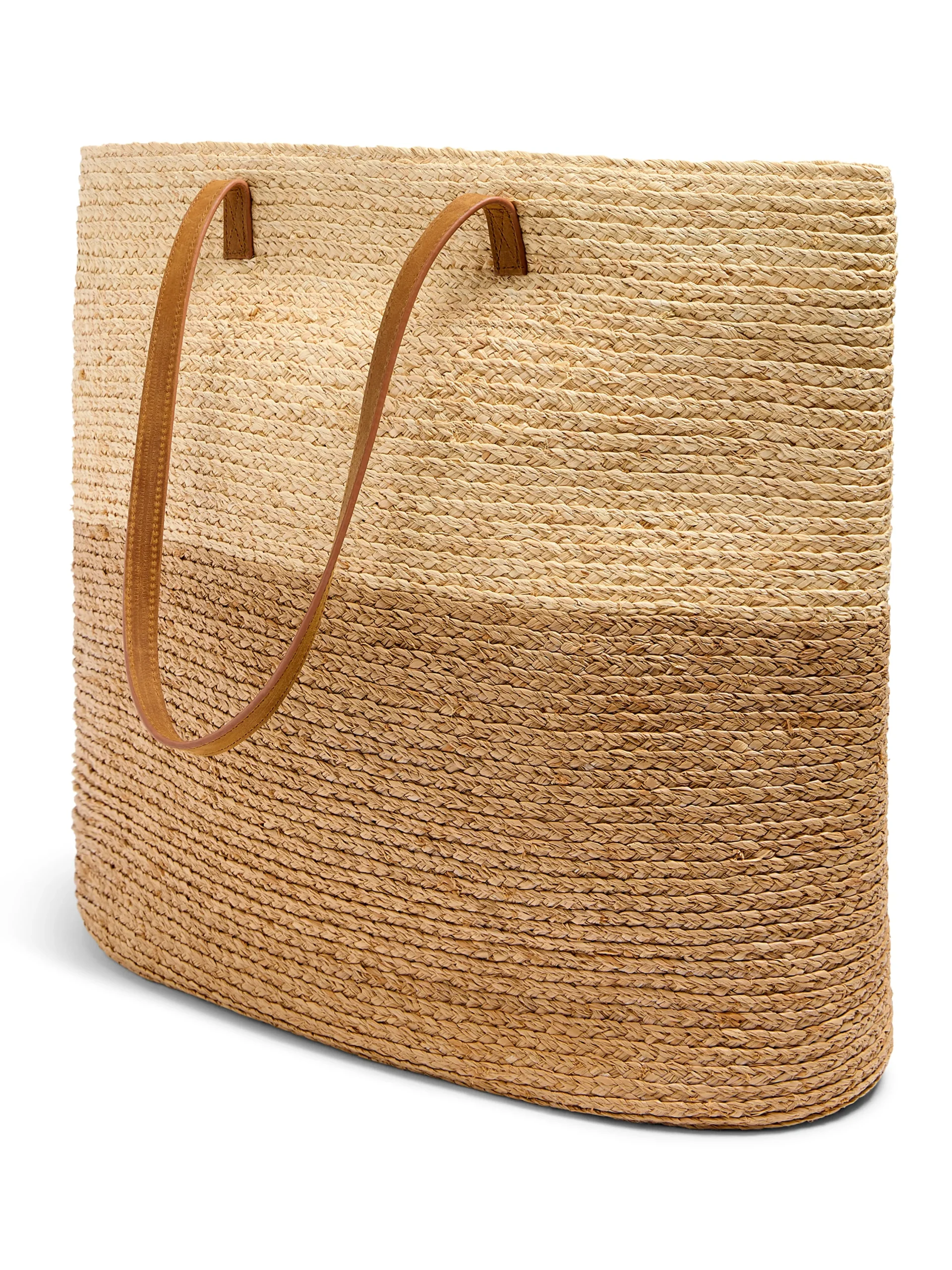 Swim|Bags^Faherty Brand Raffia Colorblock Tote - Natural
