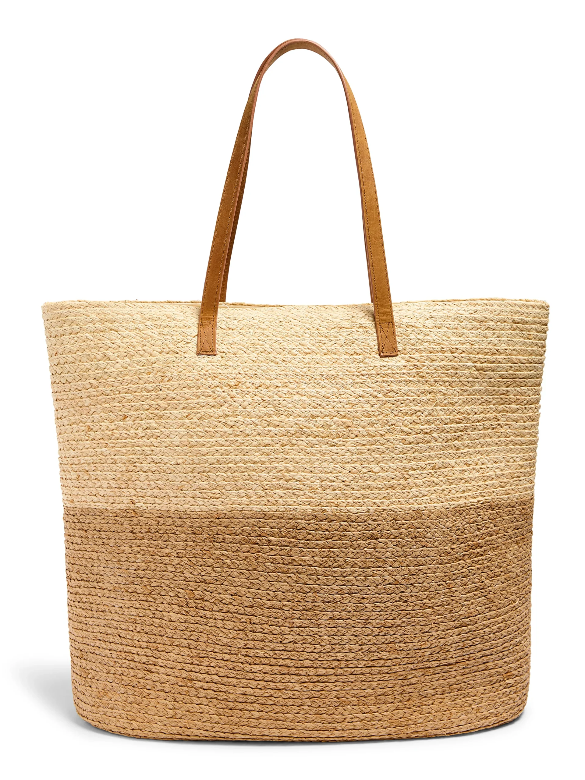 Swim|Bags^Faherty Brand Raffia Colorblock Tote - Natural