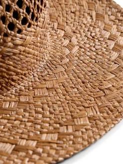 Swim|Hats^Faherty Brand Raffia Mixed Stitch Fedora - Dark Brown