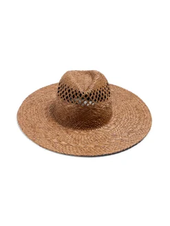 Swim|Hats^Faherty Brand Raffia Mixed Stitch Fedora - Dark Brown