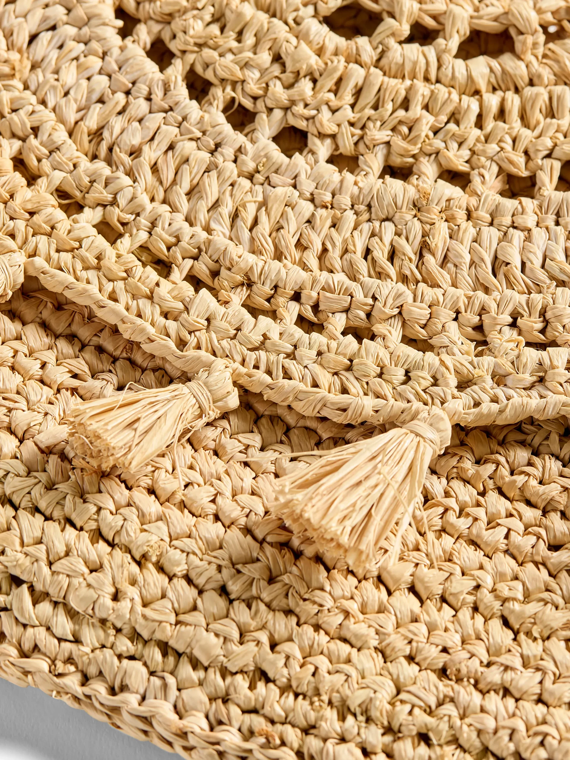 Swim|Bags^Faherty Brand Raffia Tassel Clutch - Natural