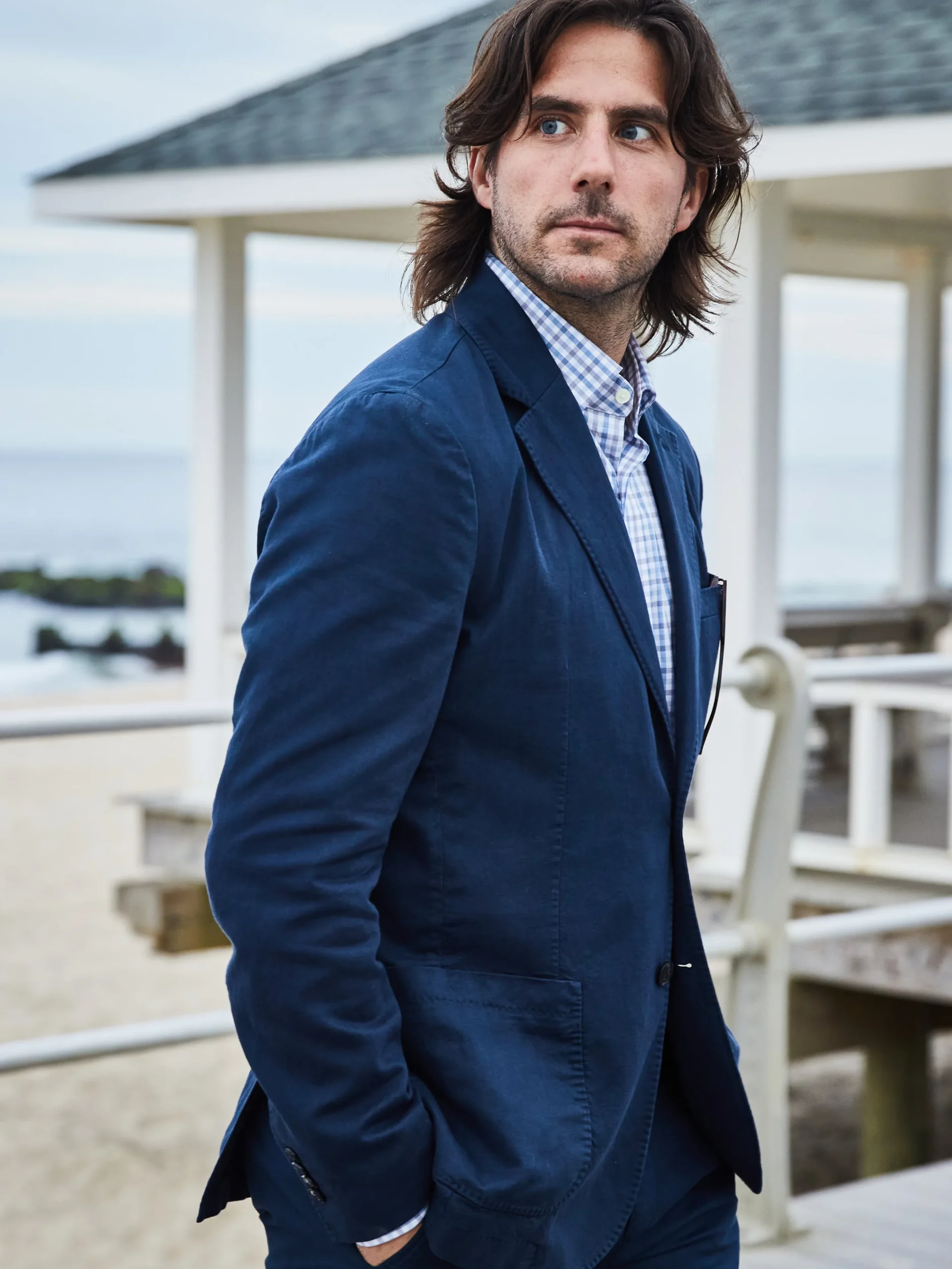 Blazers^Faherty Brand Reserve All Season Blazer - Navy