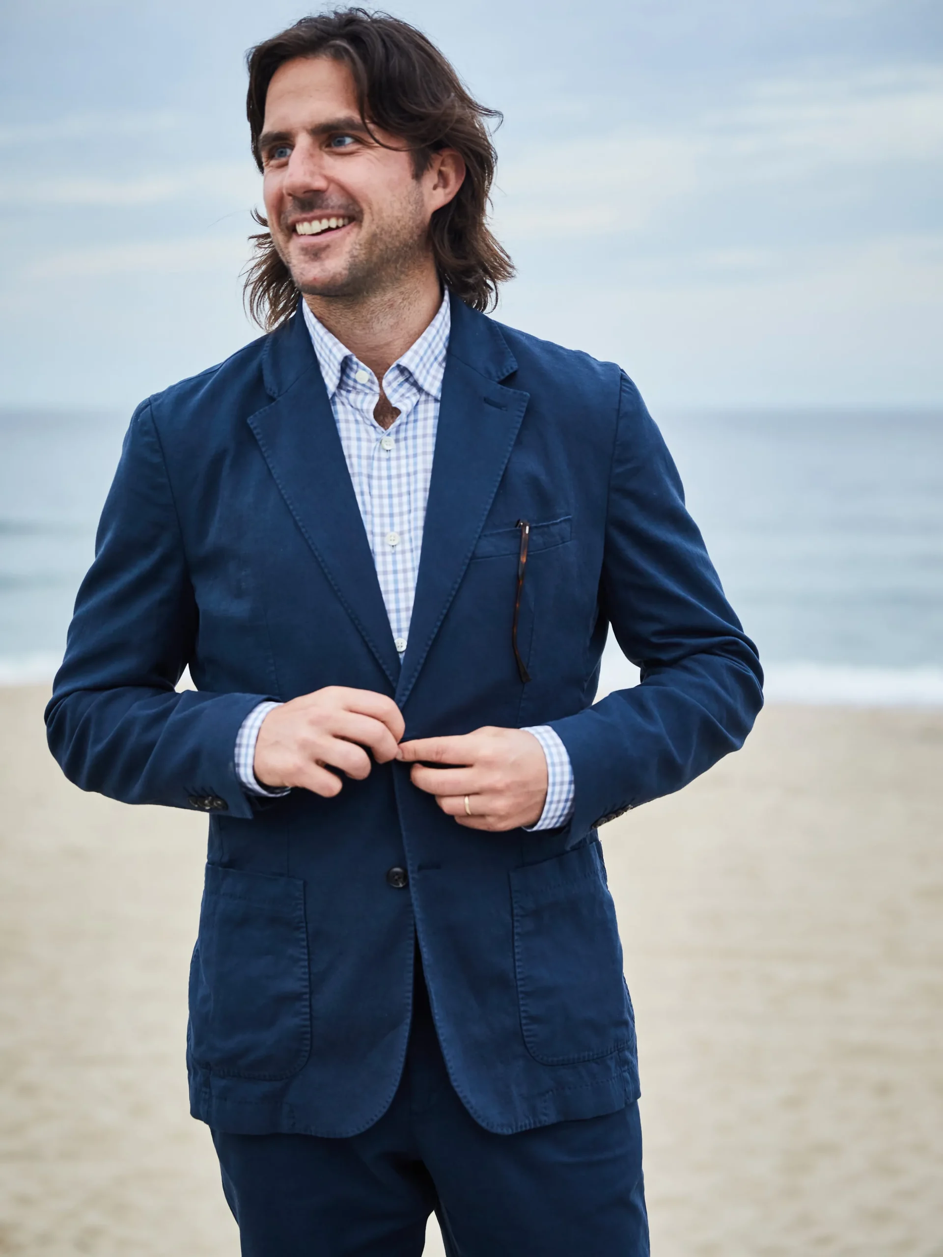 Blazers^Faherty Brand Reserve All Season Blazer - Navy