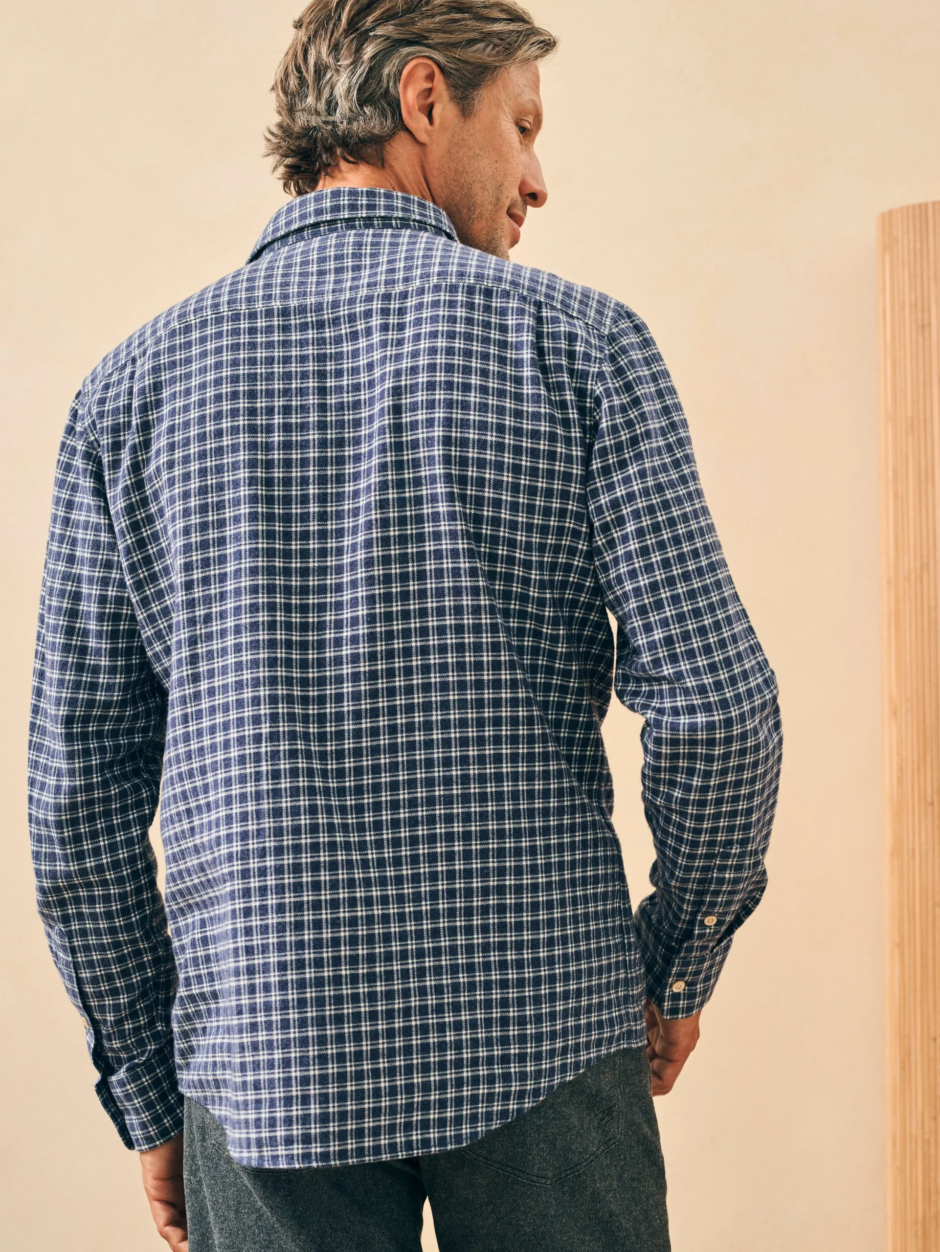 Shirts^Faherty Brand Reserve Flannel Shirt - Navy White Check