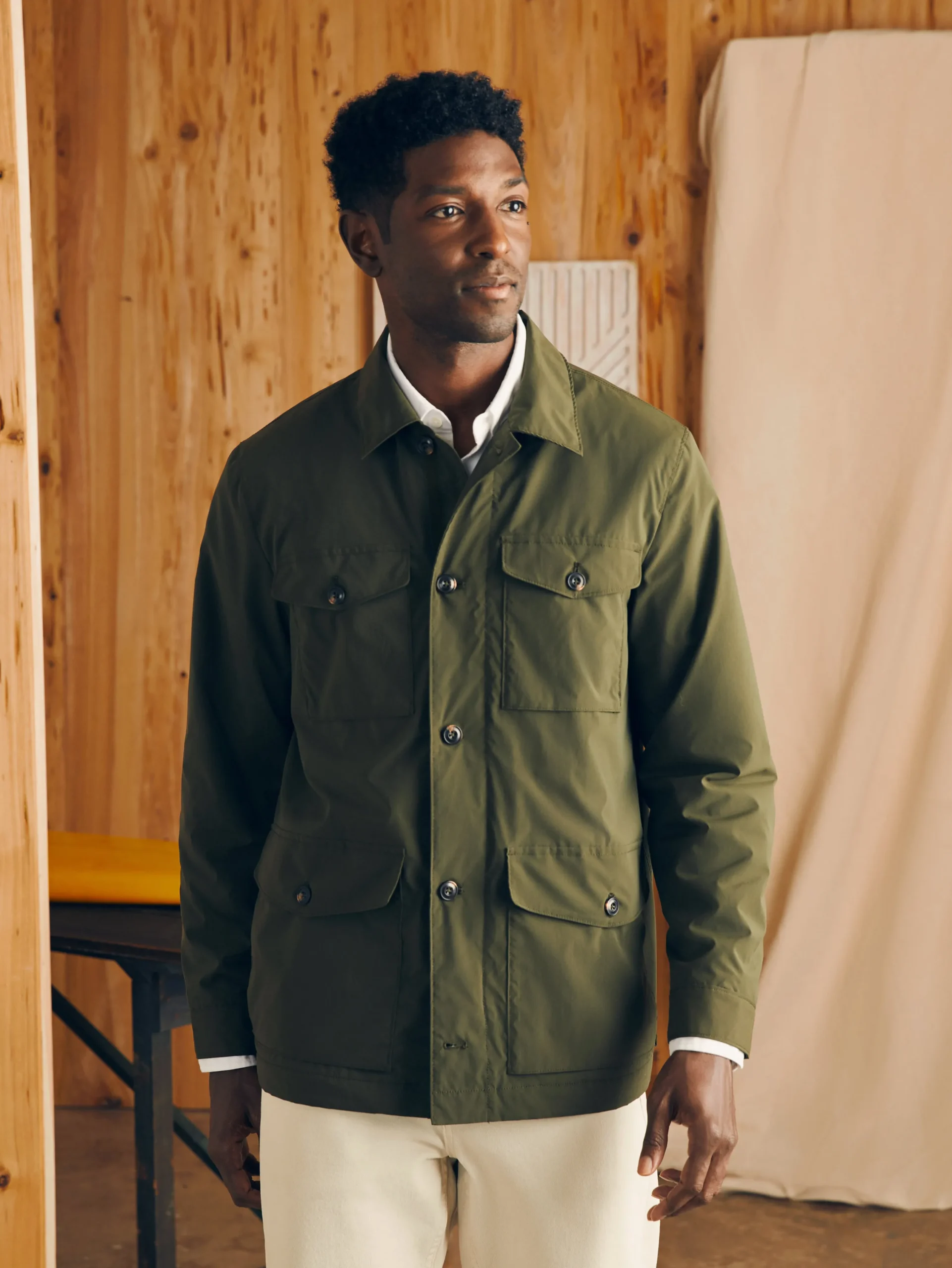 Jackets & Vests^Faherty Brand Reserve Four Pocket Field Jacket - Cascade Olive