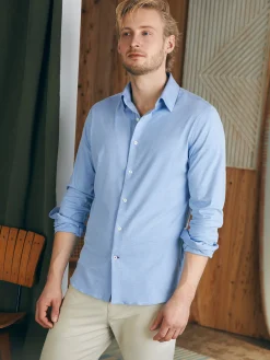 Shirts^Faherty Brand Reserve Knit Shirt - Lake Blue Melange