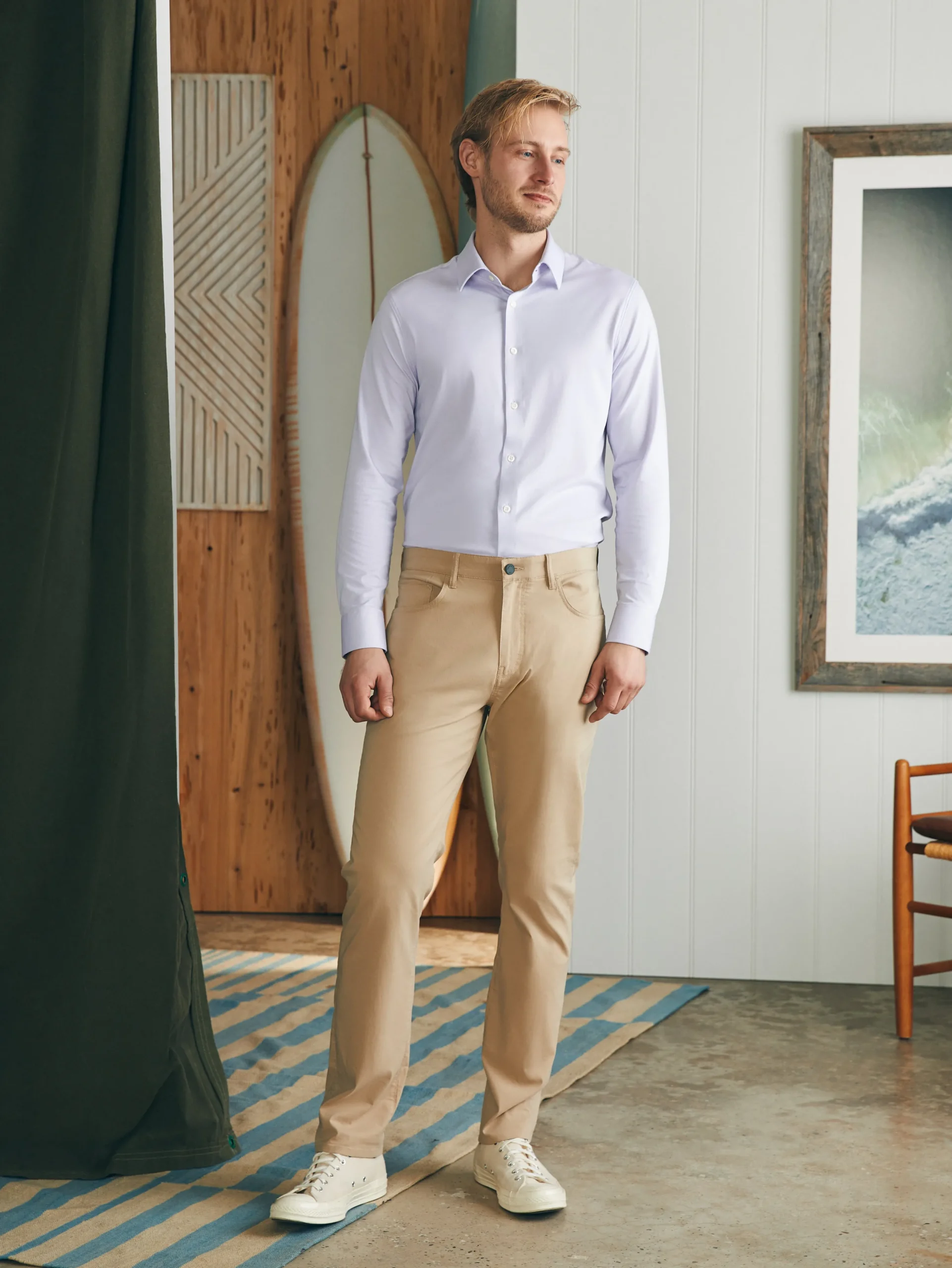 Shirts^Faherty Brand Reserve Knit Shirt - Soft Lavender Melange