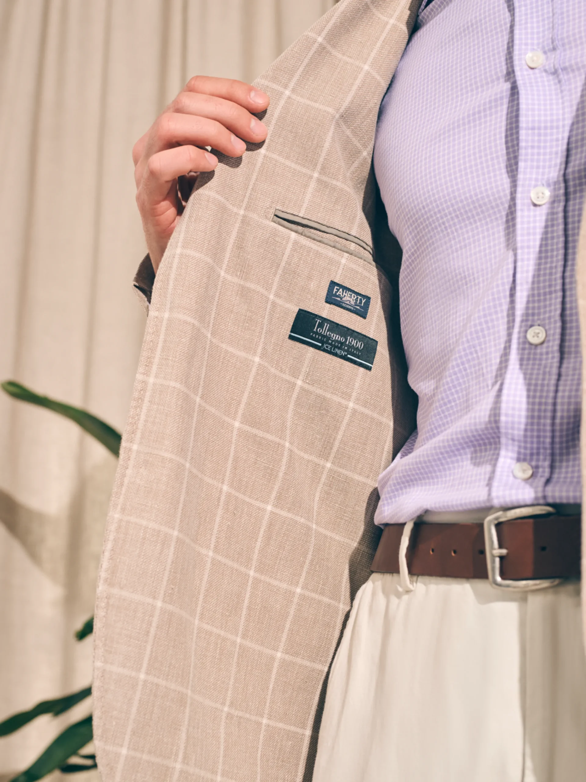Blazers^Faherty Brand Reserve Linen Yarn Dyed Blazer - Summer Sands Windowpane