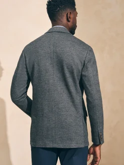 Blazers^Faherty Brand Reserve Twill Knit Blazer - Grey Marl Twill