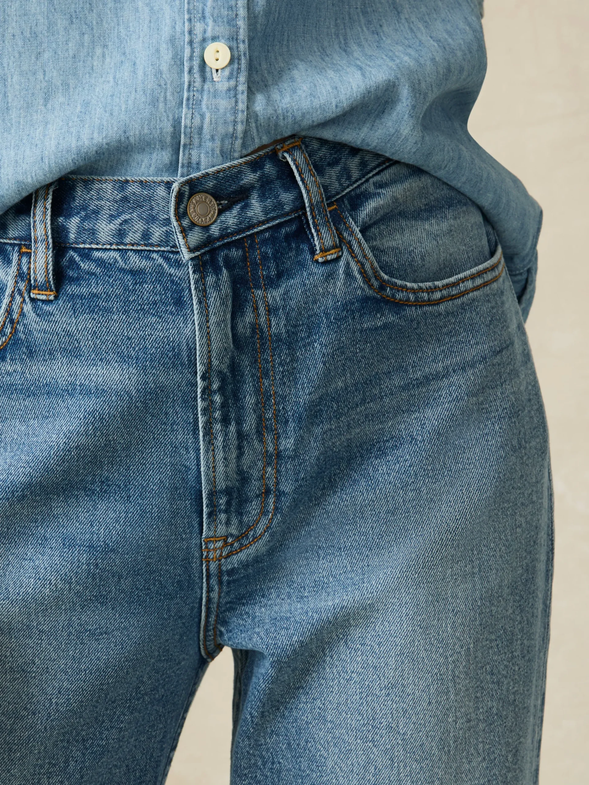 Pants^Faherty Brand 90S Crop Jean - Bluestone Wash
