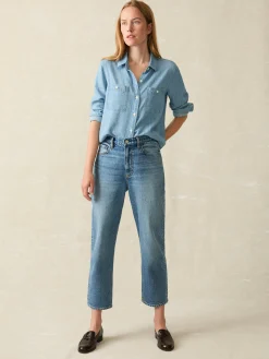Pants^Faherty Brand 90S Crop Jean - Bluestone Wash