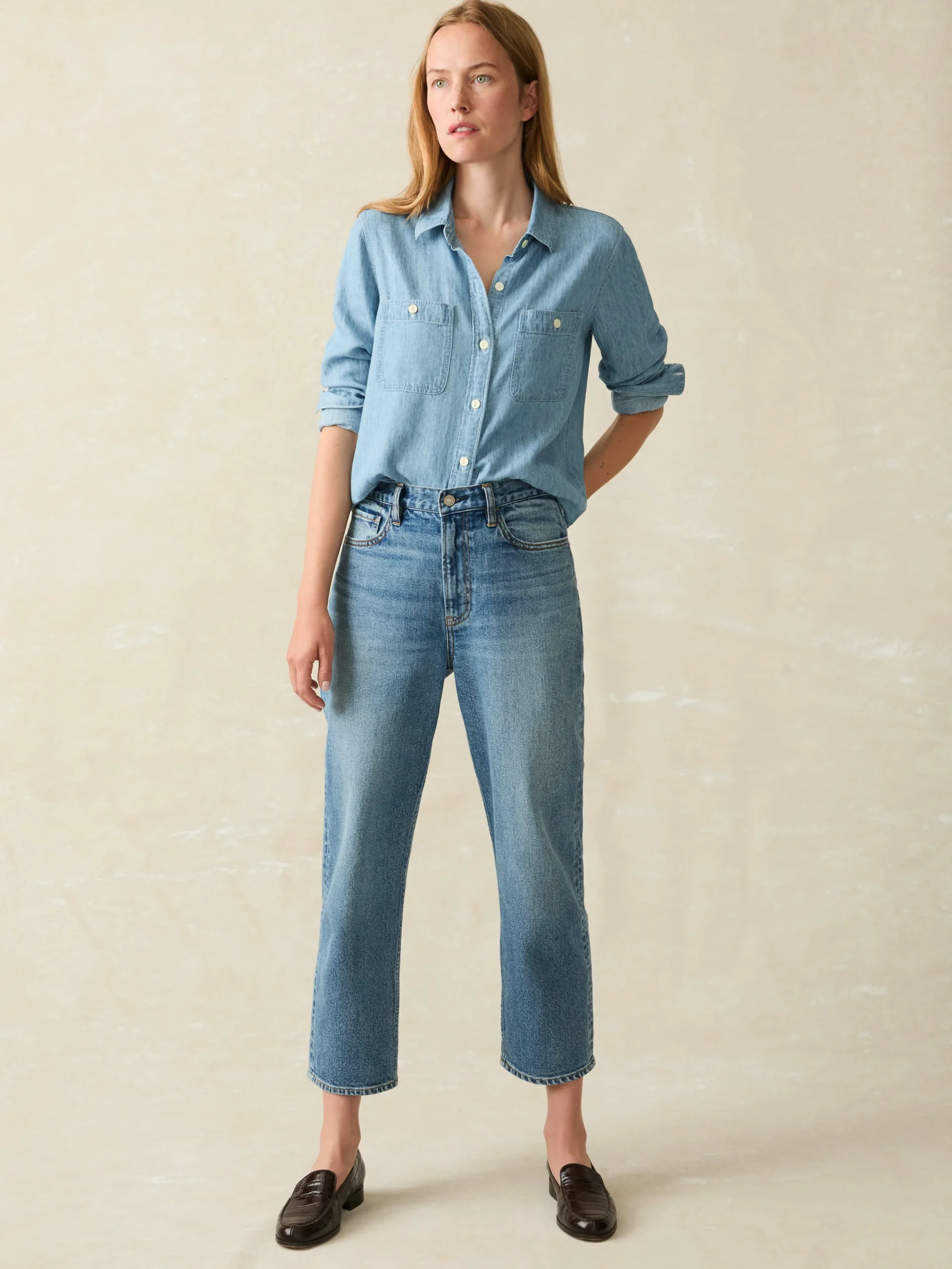 Pants^Faherty Brand 90S Crop Jean - Bluestone Wash