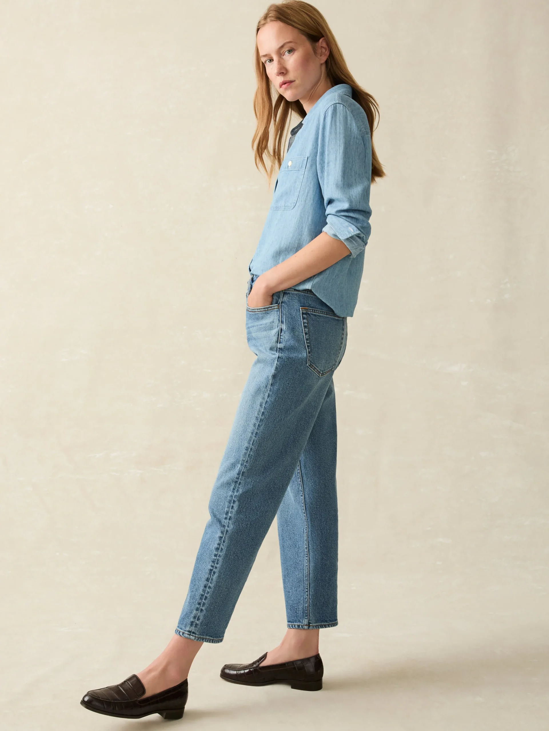 Pants^Faherty Brand 90S Crop Jean - Bluestone Wash