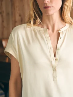 Shirts & Tops^Faherty Brand Sandwashed Silk Desmond Top - Pearled Ivory