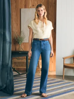 Shirts & Tops^Faherty Brand Sandwashed Silk Desmond Top - Pearled Ivory