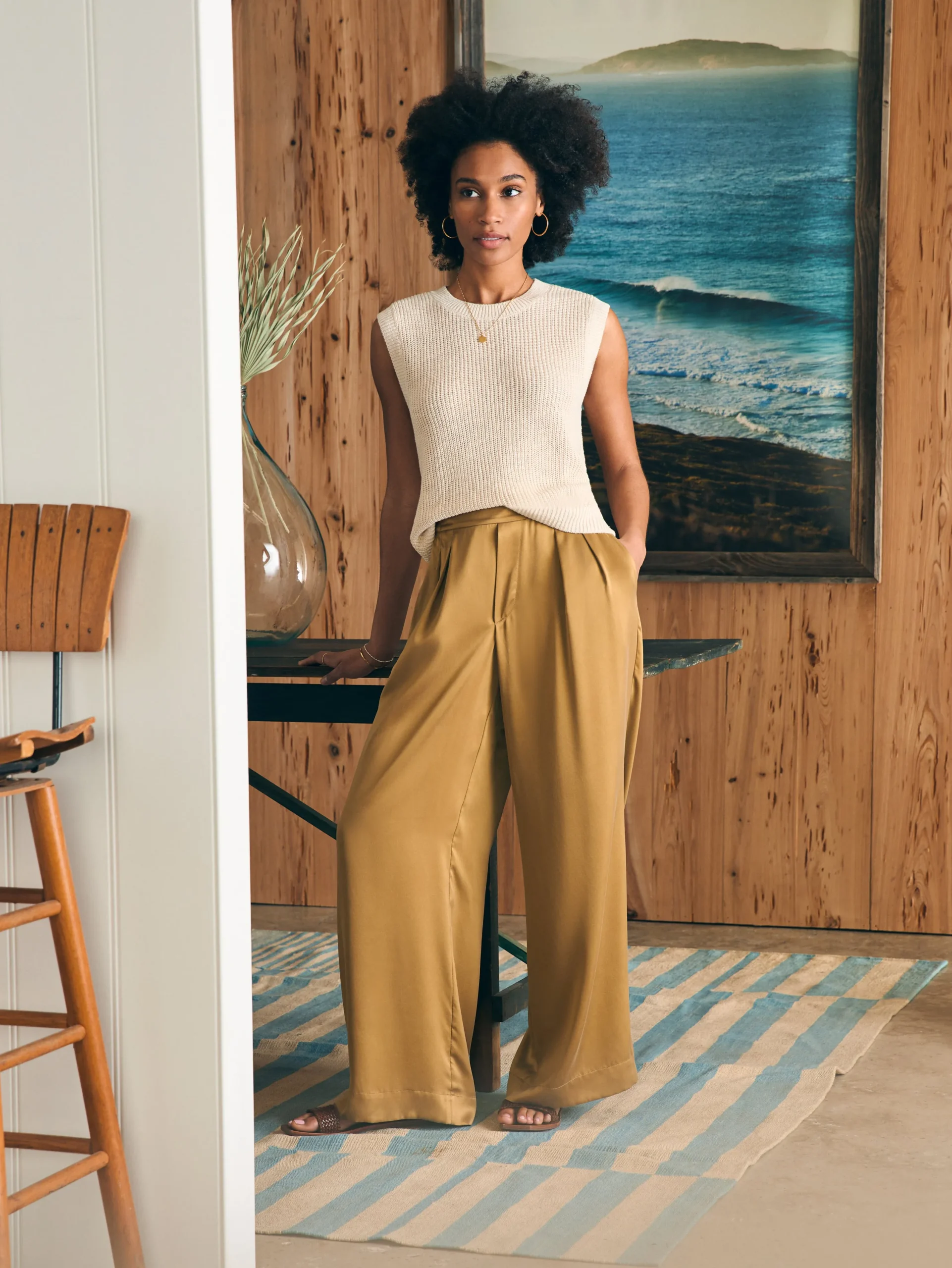 Pants^Faherty Brand Sandwashed Silk Gemma Pant - Antique Bronze