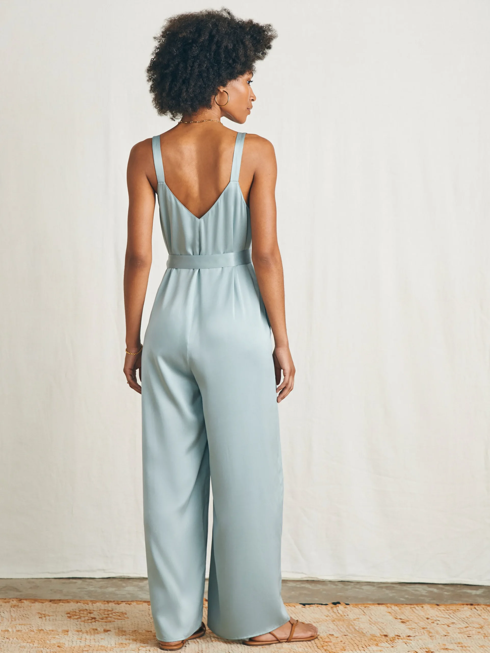 Dresses|Overalls & Jumpsuits^Faherty Brand Sandwashed Silk Jumpsuit - Silver Blue