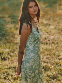 Dresses^Faherty Brand Sandwashed Silk Slip Dress - Silver Blue Chiyoda Floral