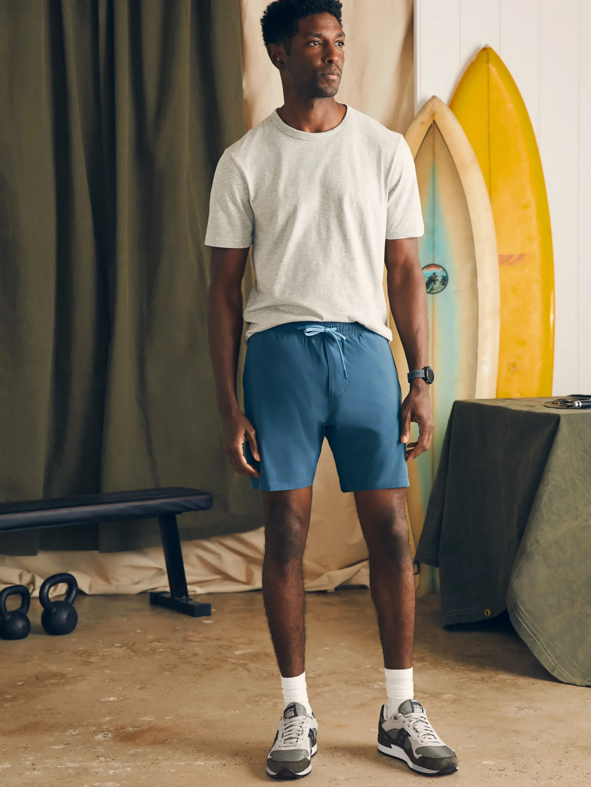 Shorts|Swim^Faherty Brand Shorelite Active Swim Short (7" Inseam) - Offshore Storm