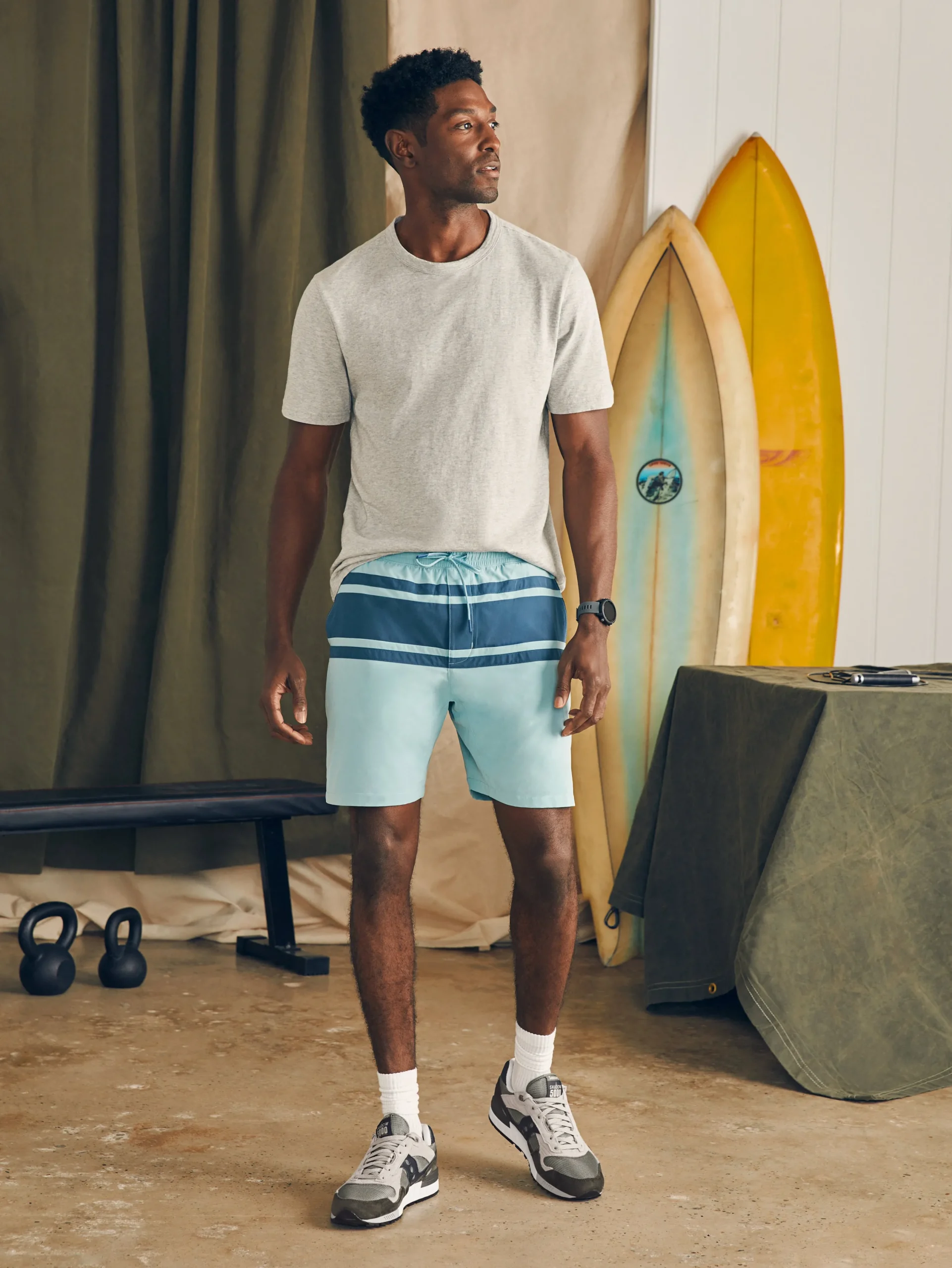 Shorts|Swim^Faherty Brand Shorelite Active Swim Short (7" Inseam) - Shore Teal