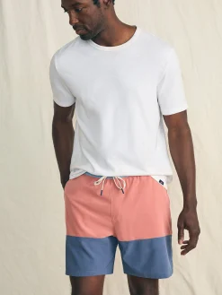 Swim^Faherty Brand Shorelite Active Swim Short (7" Inseam) - Crest Color Block