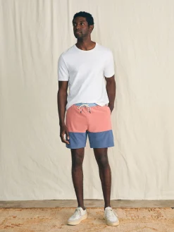 Swim^Faherty Brand Shorelite Active Swim Short (7" Inseam) - Crest Color Block