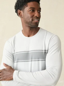 T-Shirts & Henleys^Faherty Brand Shorelite Long-Sleeve Tech Tee - Grey Steel Surf Stripe