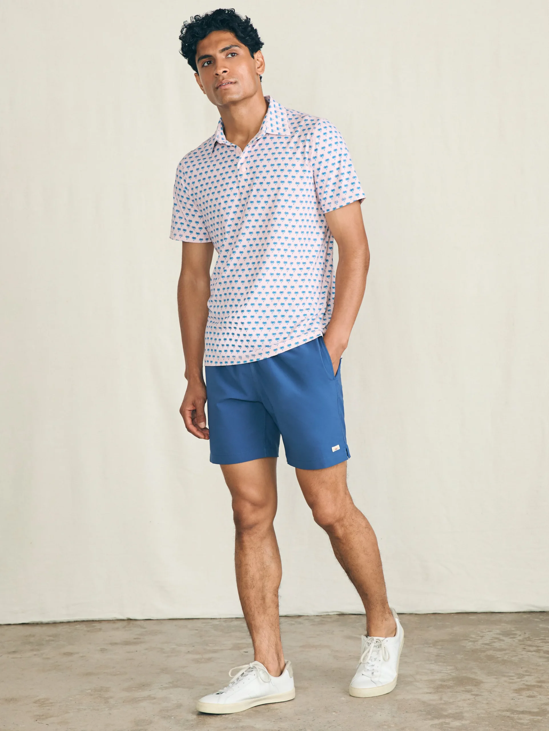 Polo Shirts^Faherty Brand Shorelite Short-Sleeve Tech Polo - Pink Paradise Palm