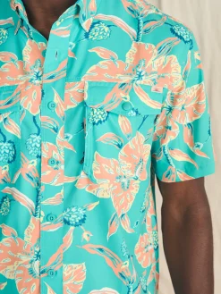 Shirts^Faherty Brand Shorelite Short-Sleeve Tech Shirt - Teal Geranium Floral