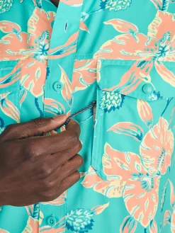 Shirts^Faherty Brand Shorelite Short-Sleeve Tech Shirt - Teal Geranium Floral