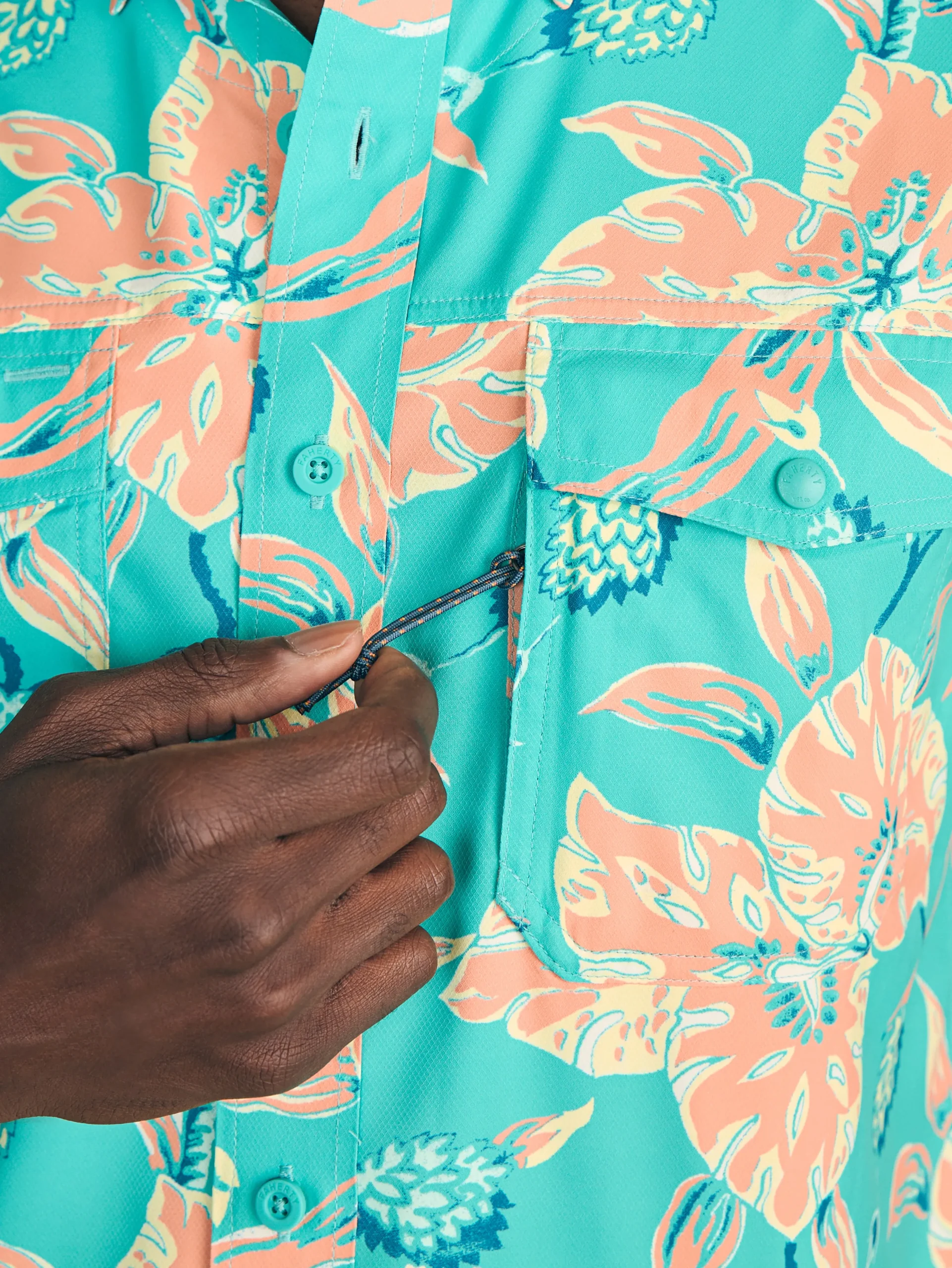 Shirts^Faherty Brand Shorelite Short-Sleeve Tech Shirt - Teal Geranium Floral