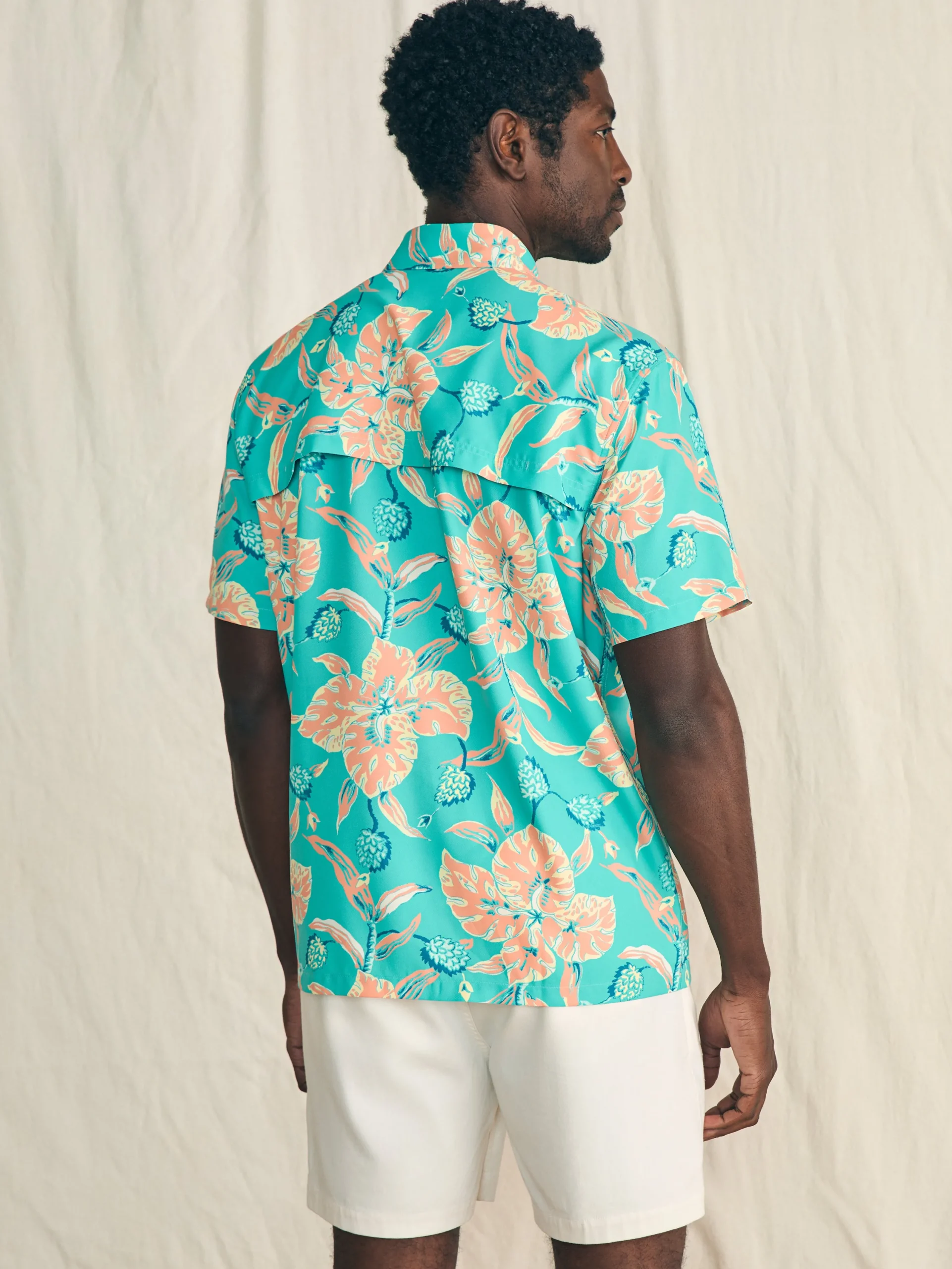 Shirts^Faherty Brand Shorelite Short-Sleeve Tech Shirt - Teal Geranium Floral