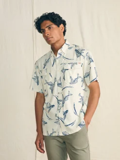 Shirts^Faherty Brand Shorelite Short-Sleeve Tech Shirt - Cream Island Fish