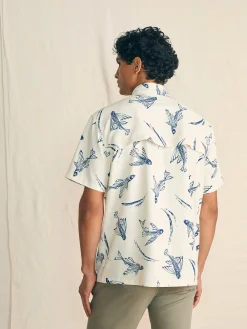 Shirts^Faherty Brand Shorelite Short-Sleeve Tech Shirt - Cream Island Fish
