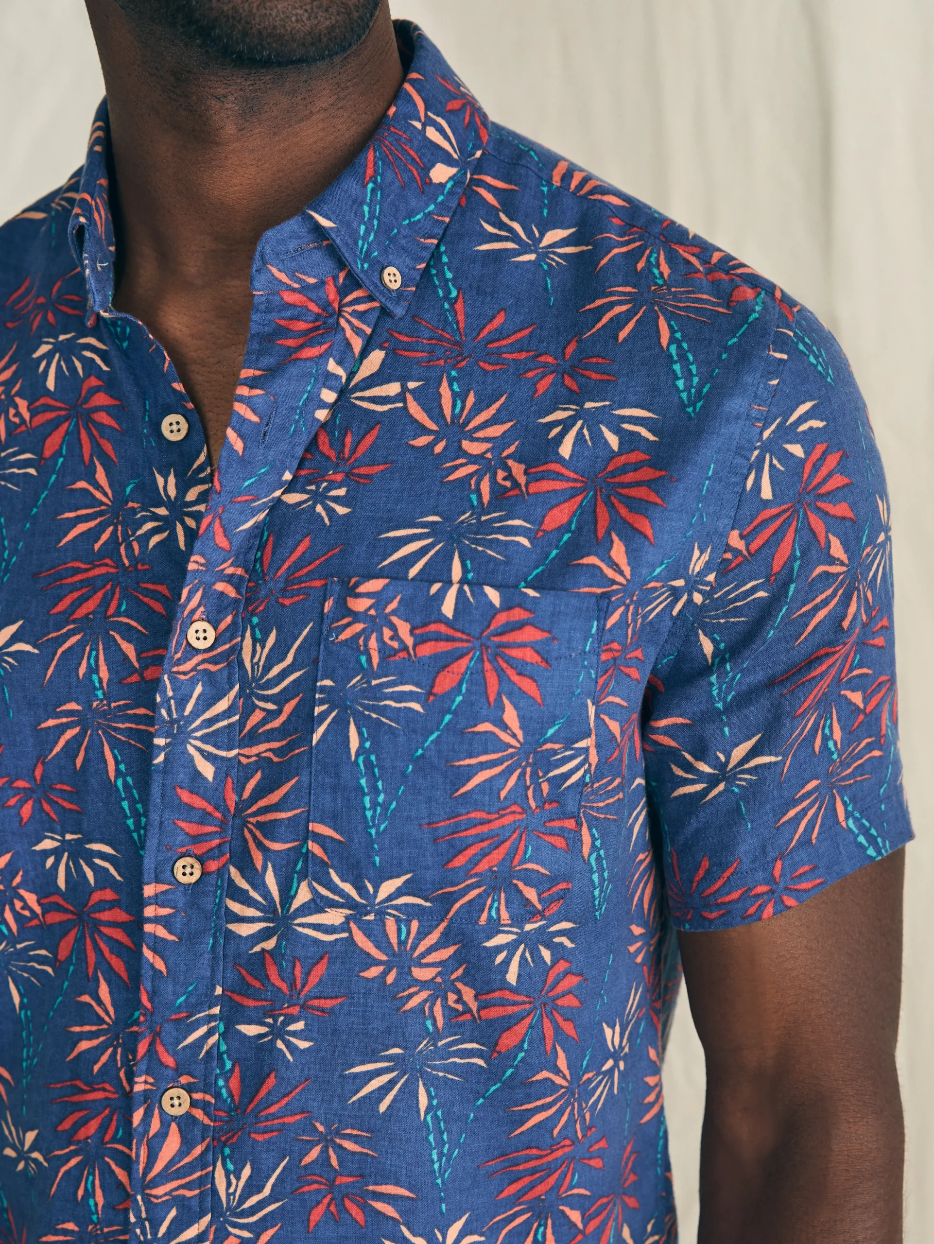 Shirts^Faherty Brand Short-Sleeve Breeze Shirt - Navy Tide Bamboo