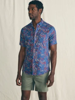 Shirts^Faherty Brand Short-Sleeve Breeze Shirt - Navy Tide Bamboo